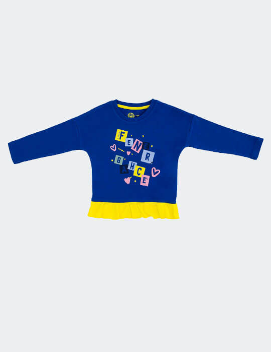 Fenerium Bebek Sarı Fenerbahçe Kalpli Sweatshirt