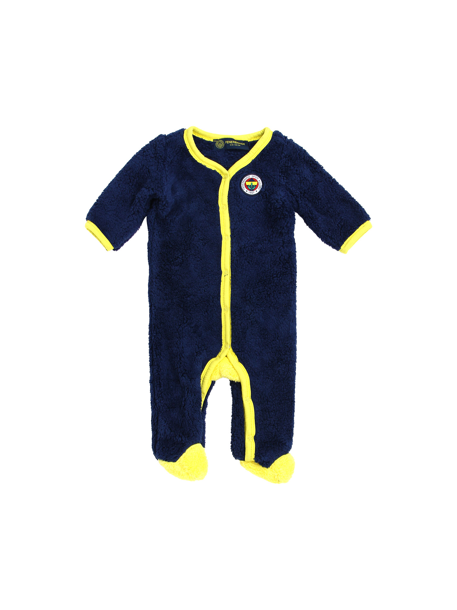 Fenerbahçe Navy Blue Plush Logo Baby Jumpsuit