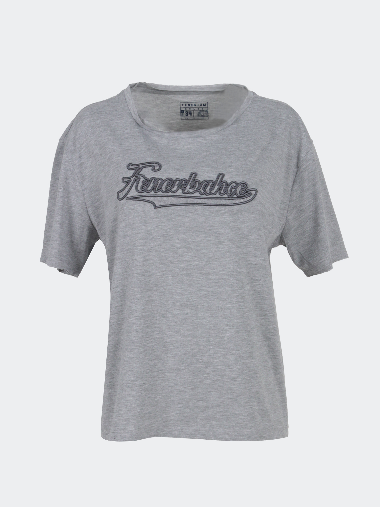 Women's Gray Melange College FB Embroidered Tshirt