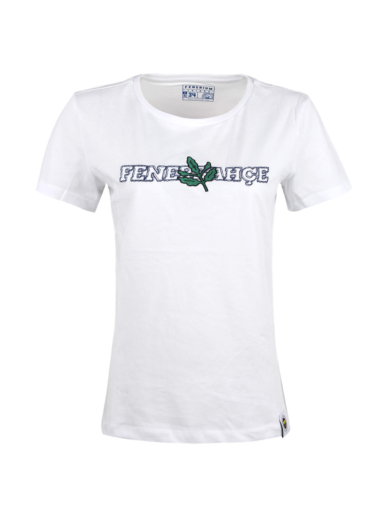 Fenerbahçe Women's White Tribune Embroidery Tshirt