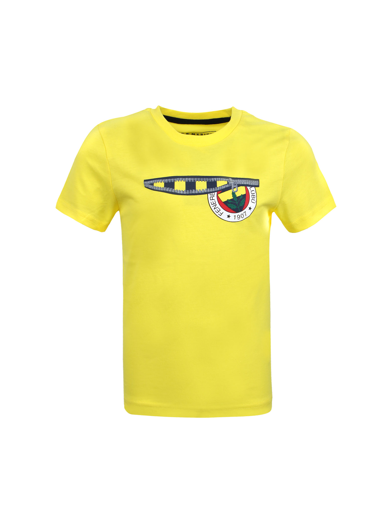 Fenerbahçe Yellow Tribune Zipper Printed Kids Tshirt