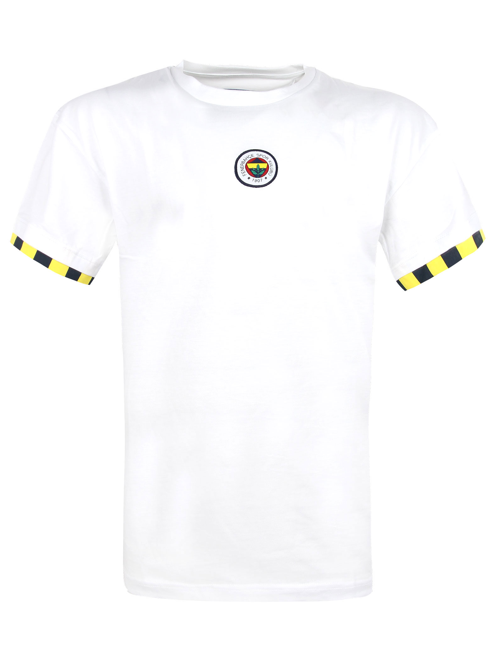 Fenerbahçe White Tribune Shield Detailed Men's Oversised Tshirt