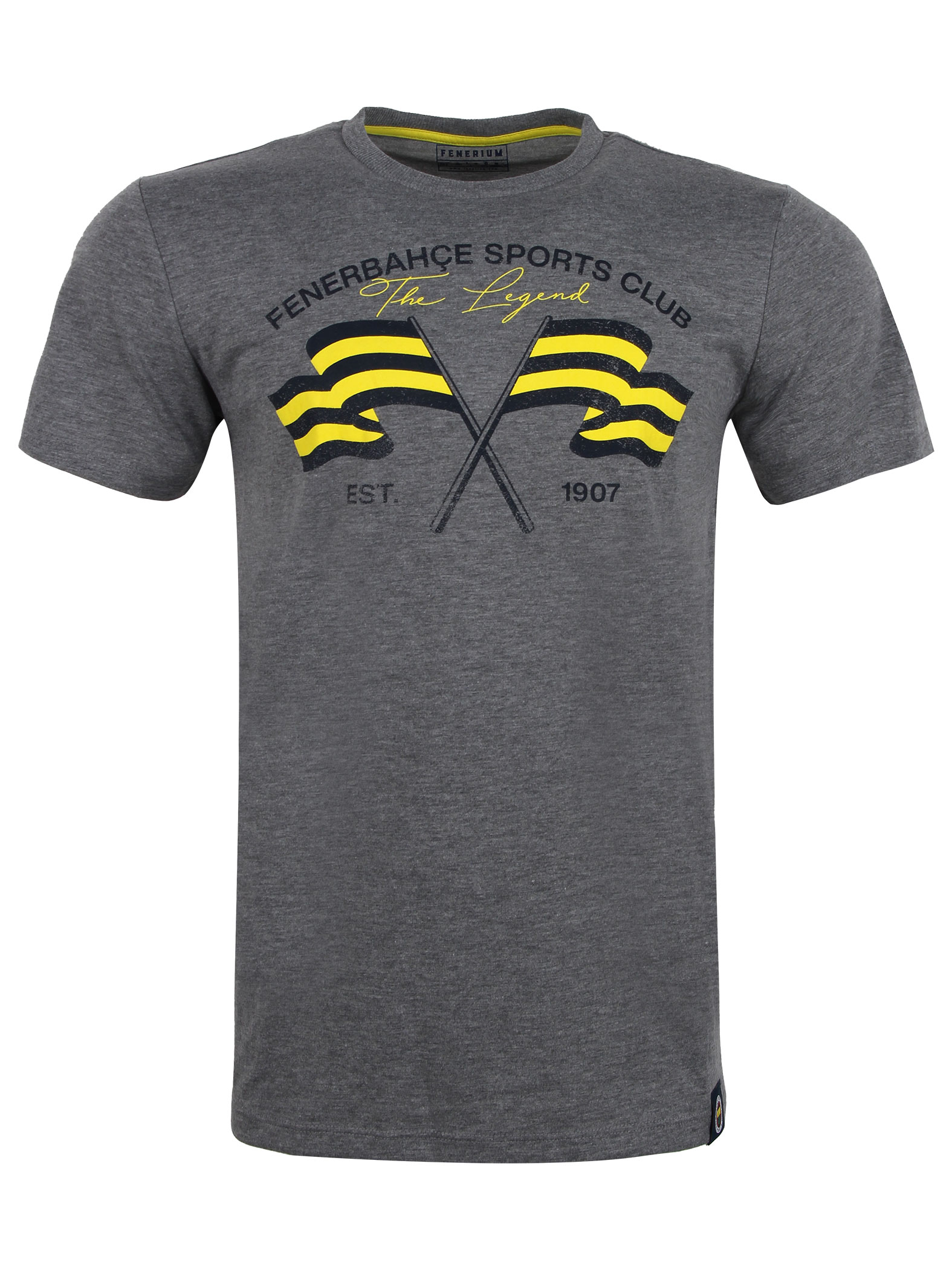 Fenerbahçe Grey Melange Tribune Sports Club Men's Tshirt