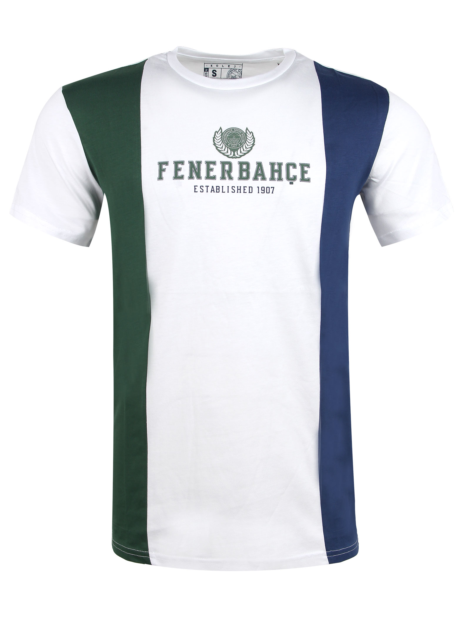 Fenerbahçe White College Colour Blocked Men's Tshirt