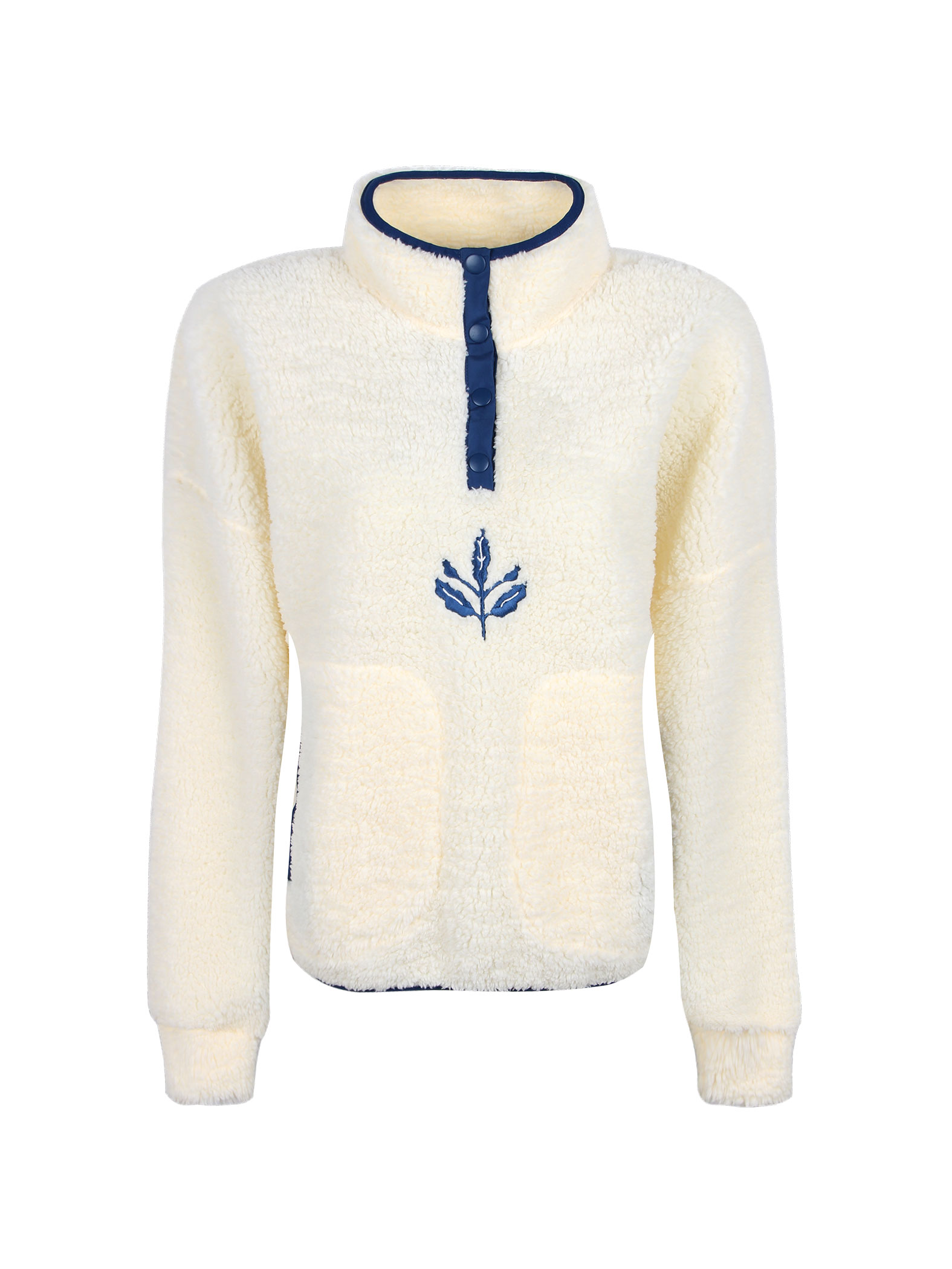 Fenerbahçe Ecru Trend Acorn Plush Women Sweatshirt