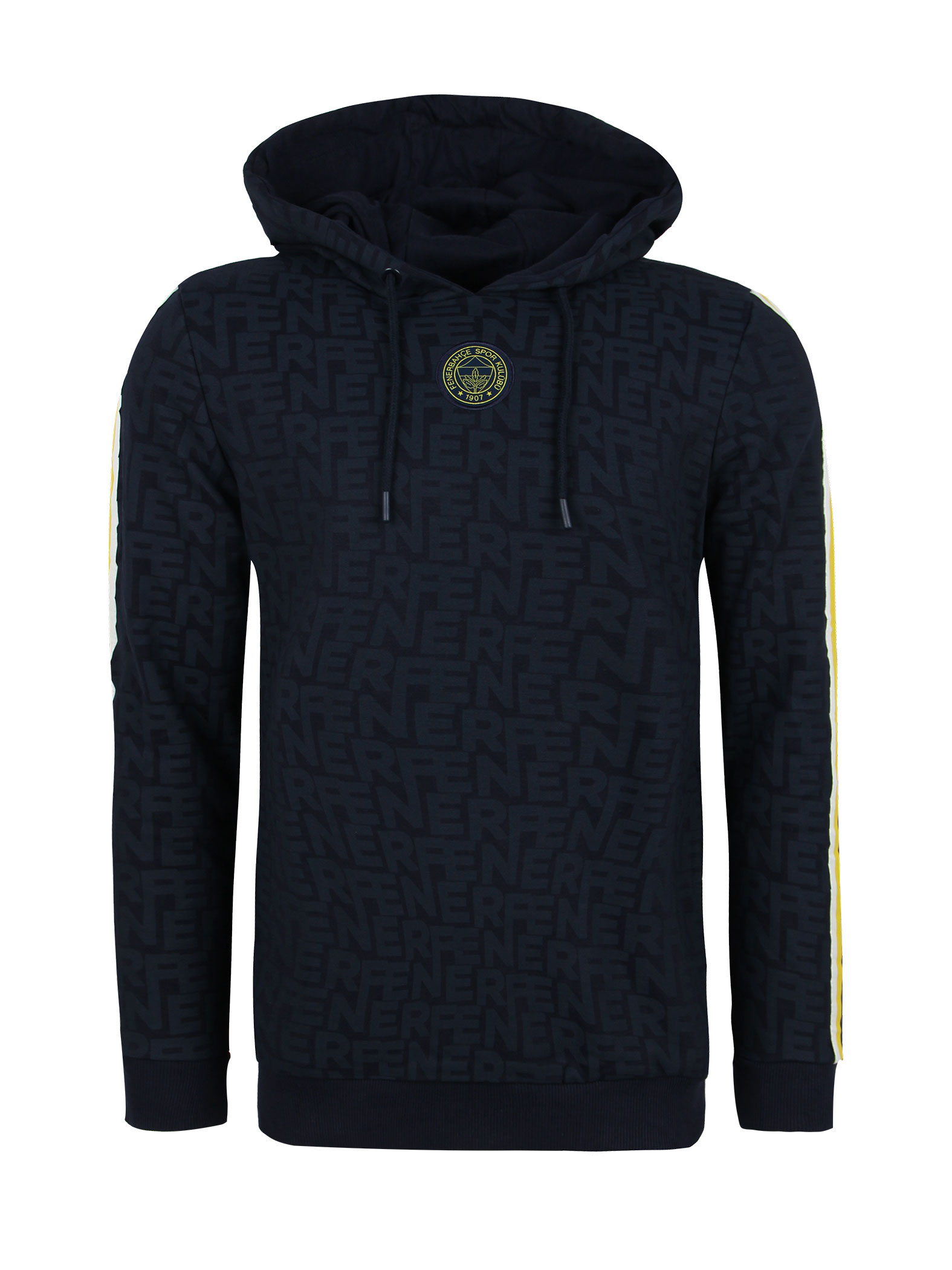 Fenerbahçe Navy Blue Tribune Pattern Men's Sweatshirt