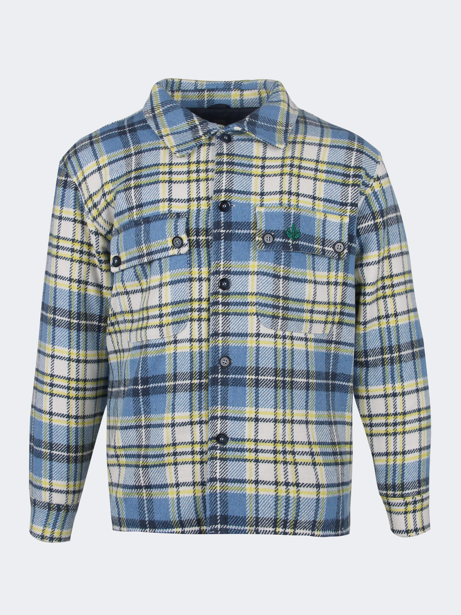 Men's Blue Gray Club Quilted Shirt