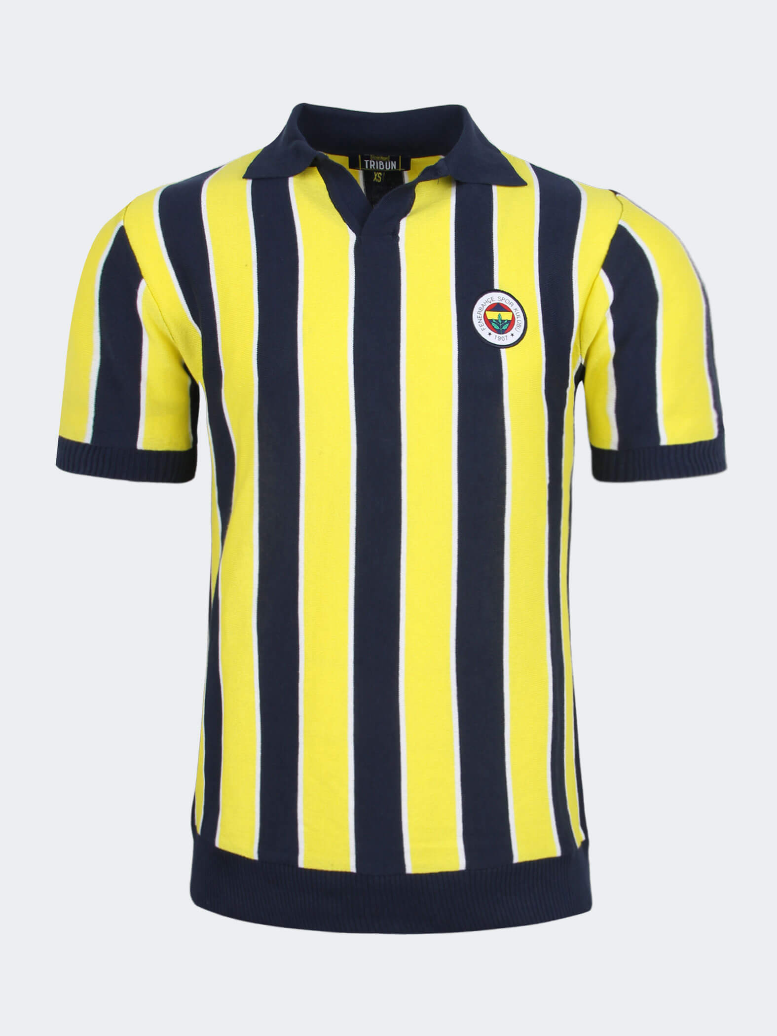 Fenerbahçe Erkek Lacivert Sarı Tribün Çubuklu Polo Tshirt